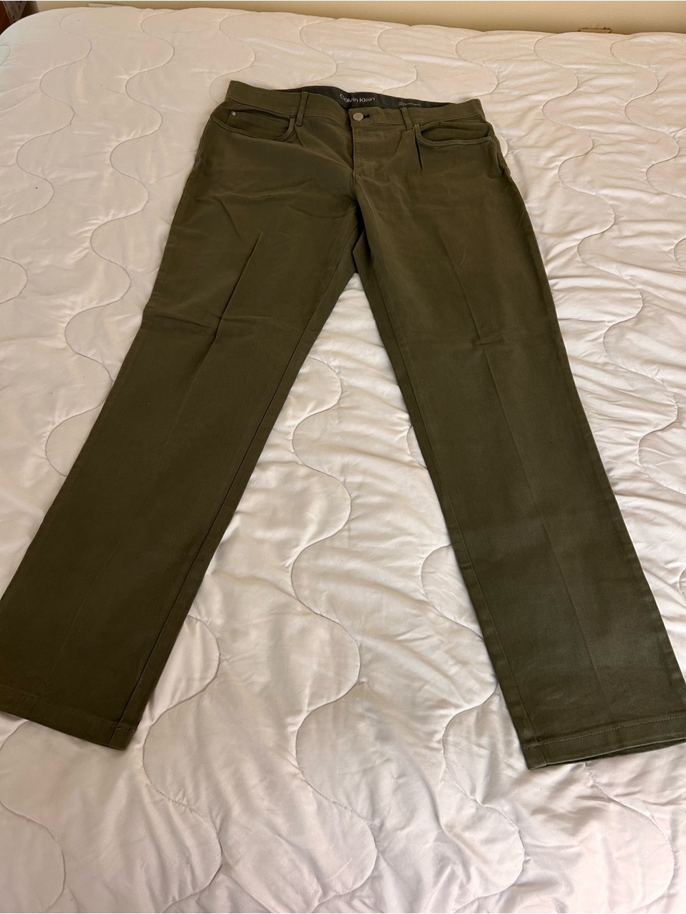 Calvin Klein Slim Olive Green Pants